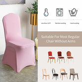 Lofaris Pink Stretch Spandex Banquet Chair Slipcovers
